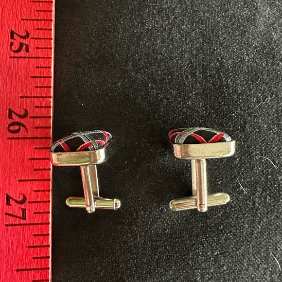 Vera Bradley Geometric Cufflinks in Black Red and Green with Box - Picture 2 of 6